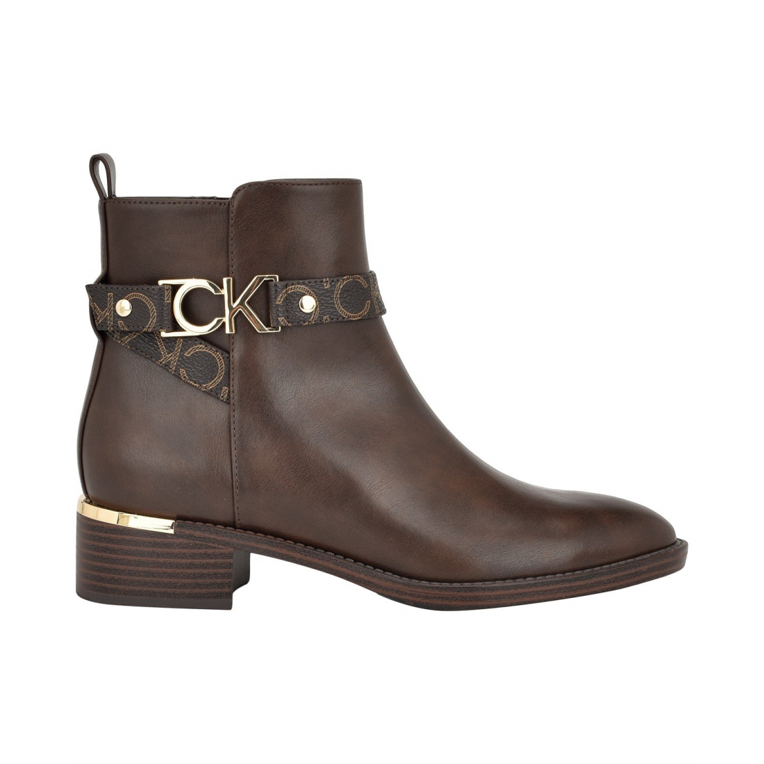 'Dhara Logo Strap Block Heel Booties' pour Femmes