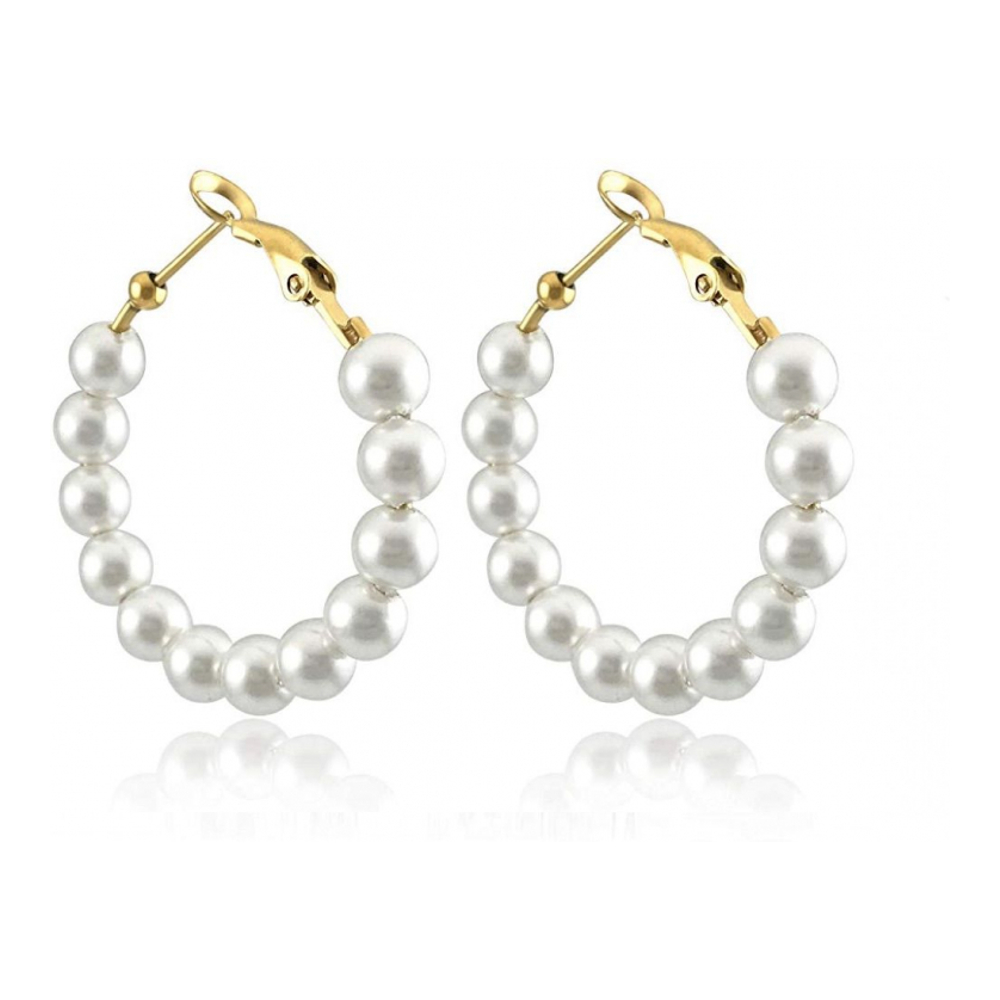 Boucles d'oreilles 'Pearl Hoop' pour Femmes