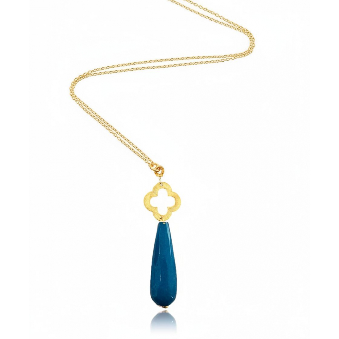 Collier 'Blue Agate Tear Drop' pour Femmes