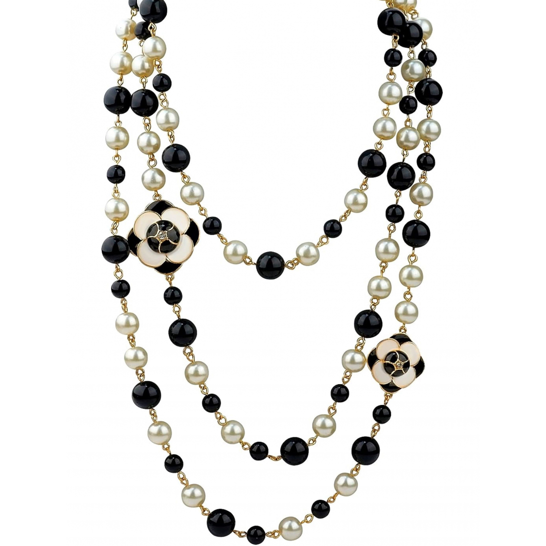 Collier 'Black & White Pearl Statement' pour Femmes