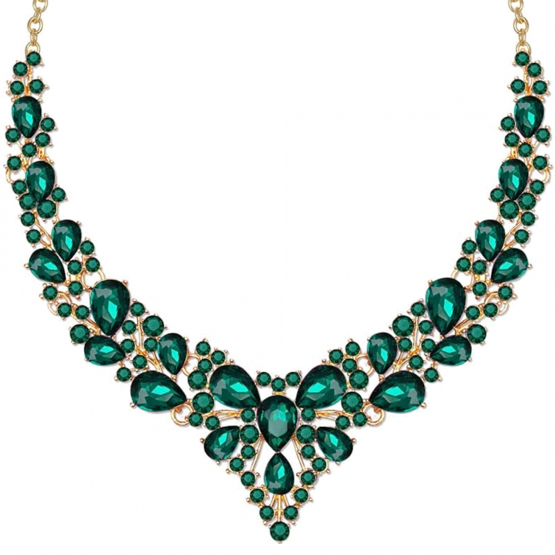 Collier 'Multi Green Statement Crystal' pour Femmes