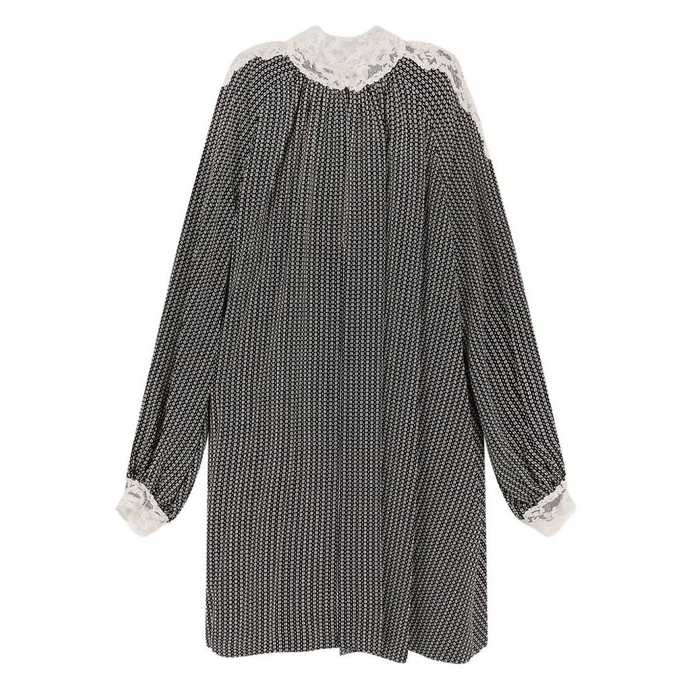 Robe mini 'Lace-Trimmed Geometric-Print' pour Femmes