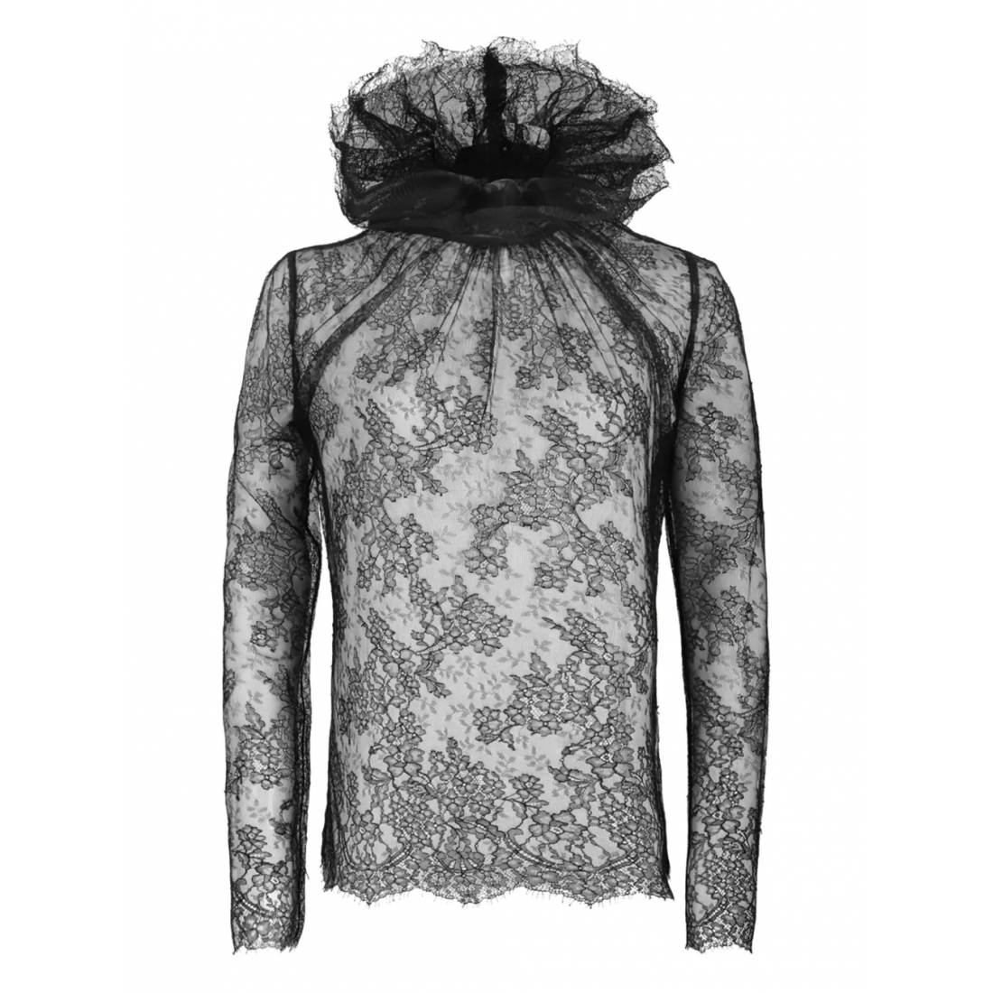 Blouse à manches longues 'Ruffled-Collar Lace' pour Femmes