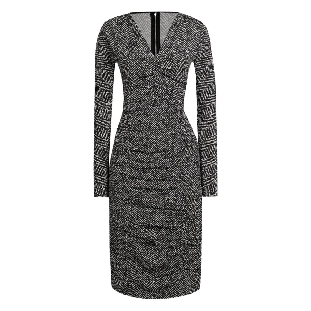 Robe Midi 'Chevron Gathered' pour Femmes