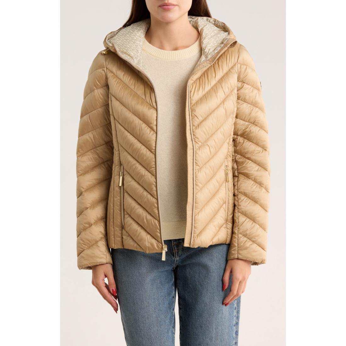 Veste matelassée 'Hooded Packable Chevron' pour Femmes