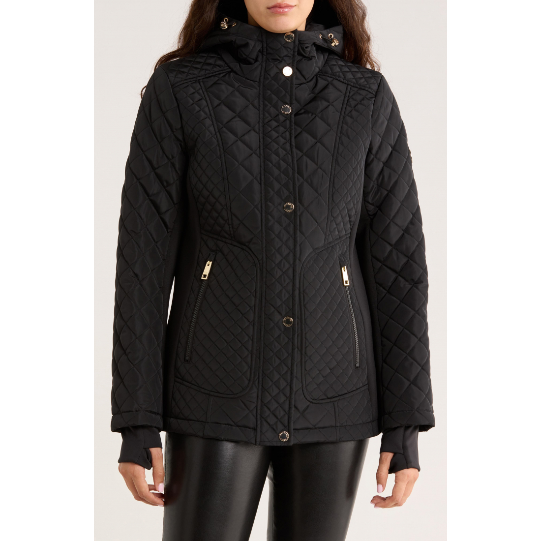 'Hooded Diamond' Gesteppte Jacke für Damen