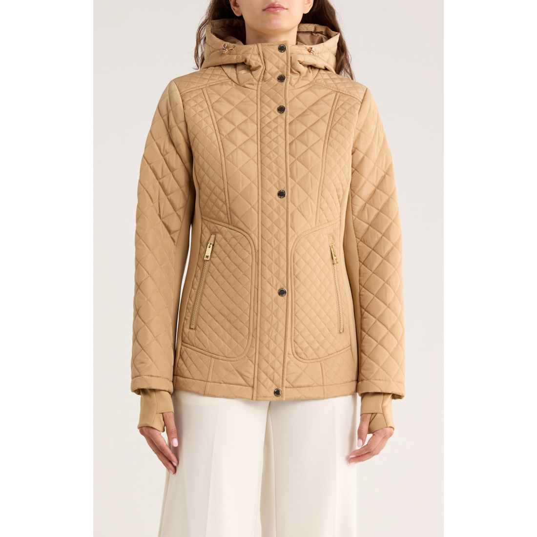 'Hooded Diamond' Gesteppte Jacke für Damen