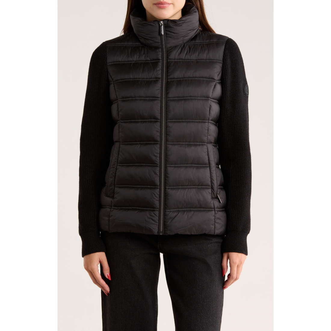 Women's 'Knit Sleeve' Puffer Jacket