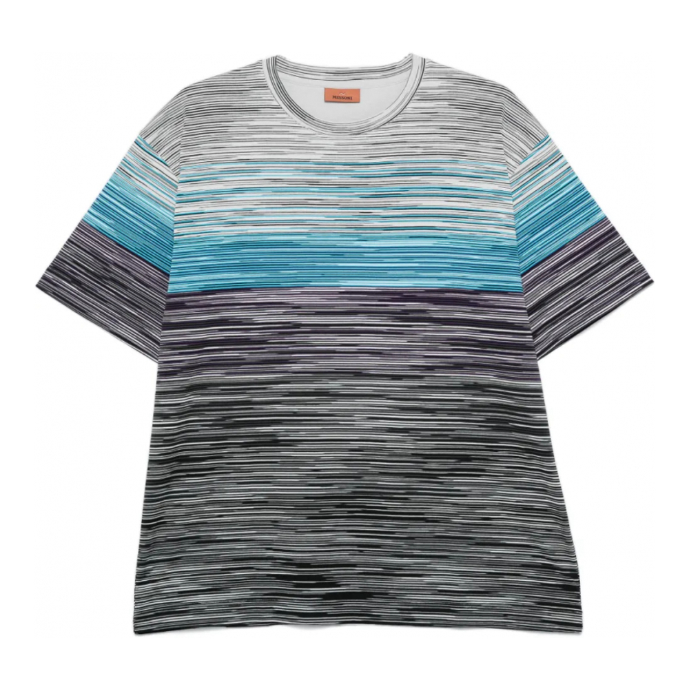 T-shirt 'Logo-Rubberised Striped' pour Hommes