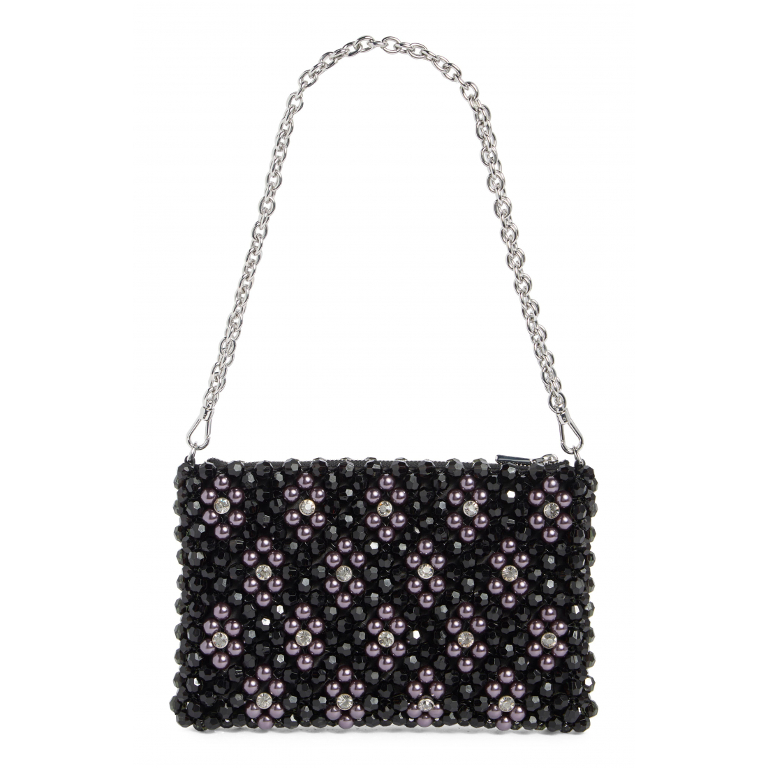 Women's 'Purl Flower Beaded Mini' Shoulder Bag