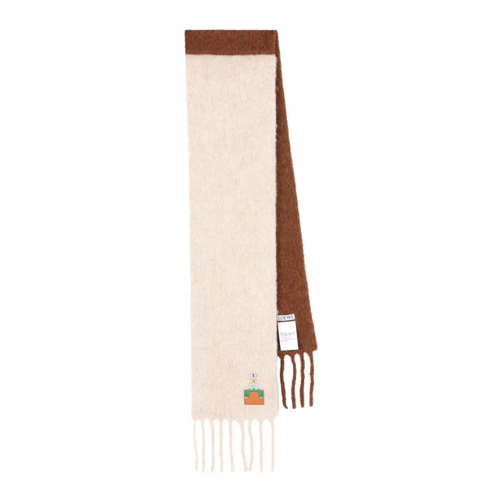 Écharpe en laine 'Embroidered Two-Tone' pour Femmes