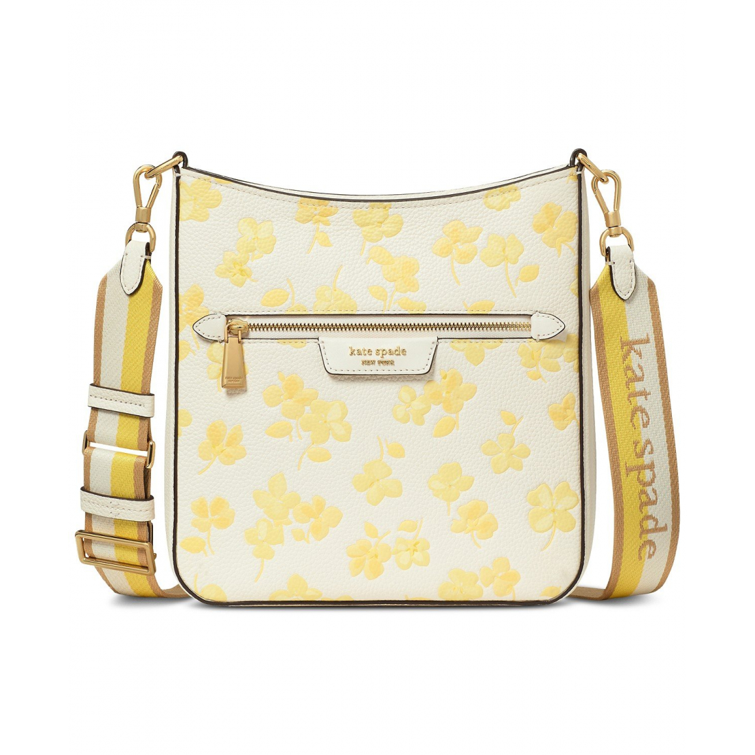 Women's 'Hudson Spring Pansies Messenger' Crossbody Bag
