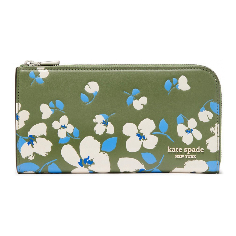 Women's 'Devin Painterly Bouquet Zip Around Continental' Wallet