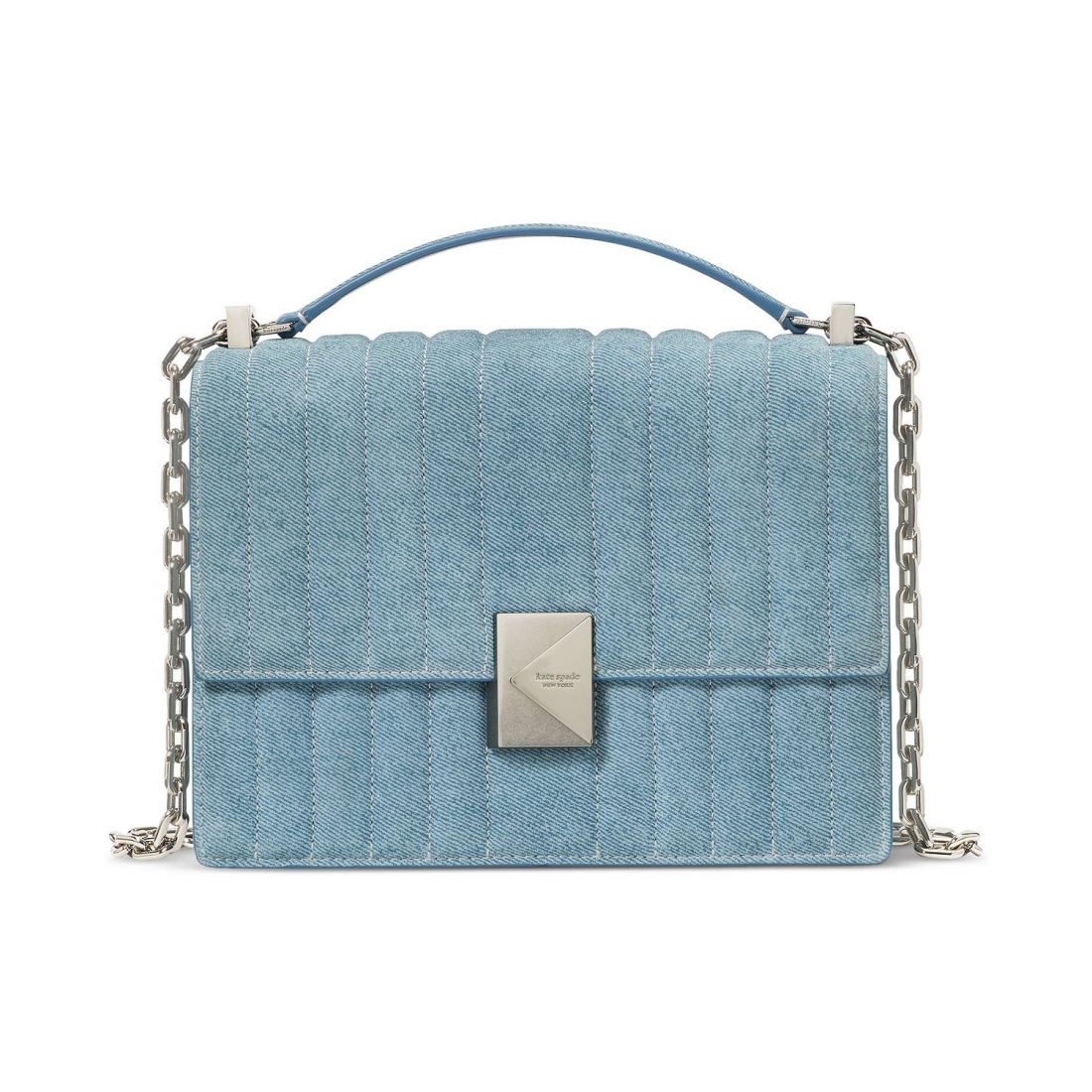 Women's 'Deco Denim Chain' Shoulder Bag