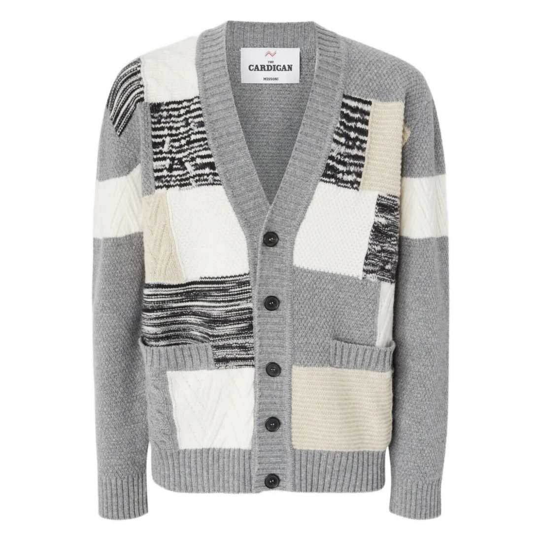 Cardigan 'Patchwork Cable-Knit' pour Hommes