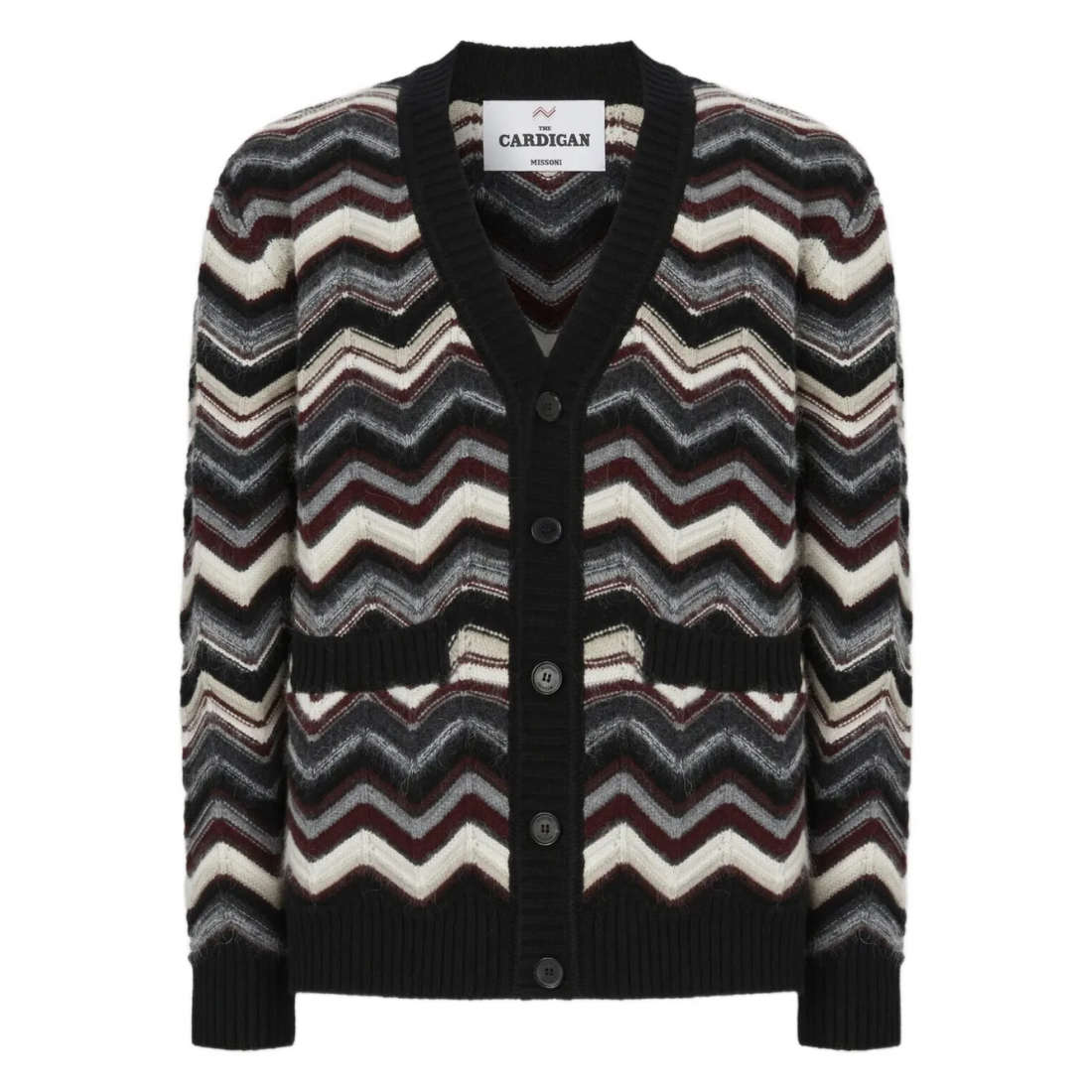 Men's 'Chevron-Pattern Pocket' Cardigan