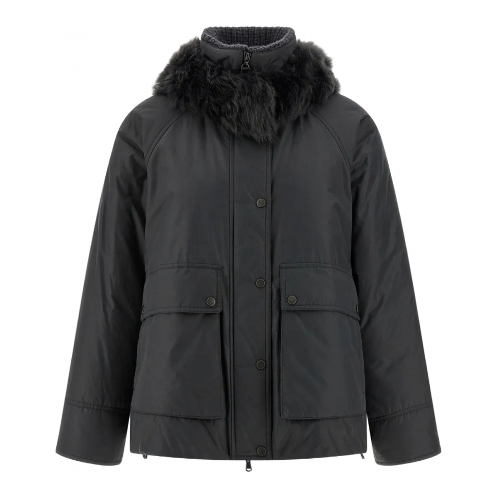 Women's 'Shiny Zipper Pull' Down Jacket