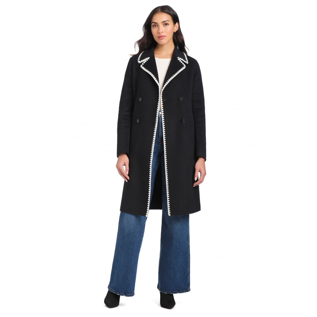 Top Coat 'Embroidered Double Breasted' pour Femmes