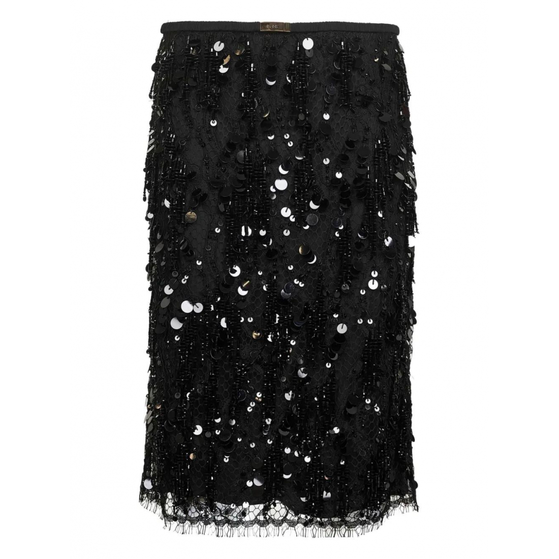 Women's 'Sequin Embroidered Lace' Midi Skirt