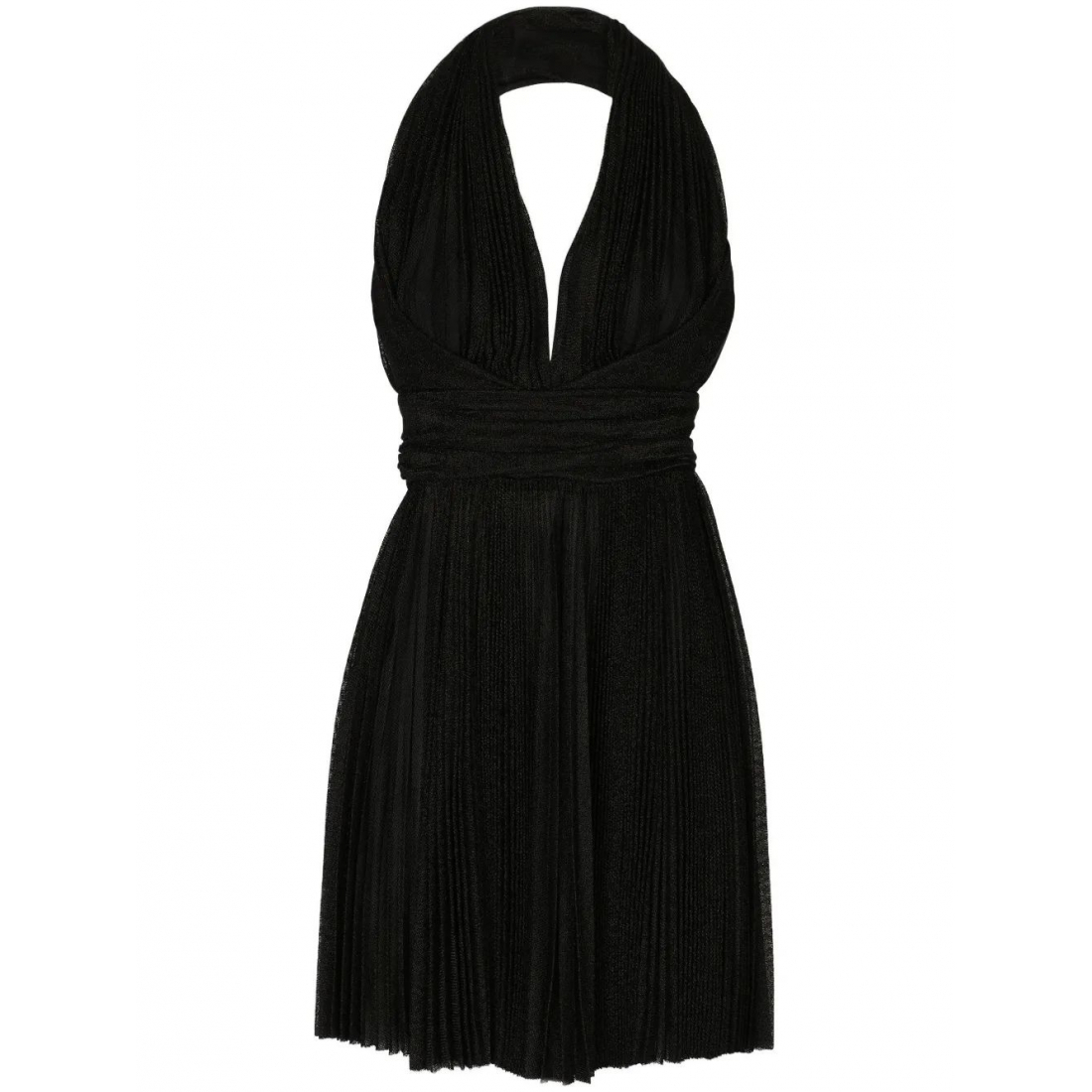 Women's 'Plissé Halterneck' Mini Dress