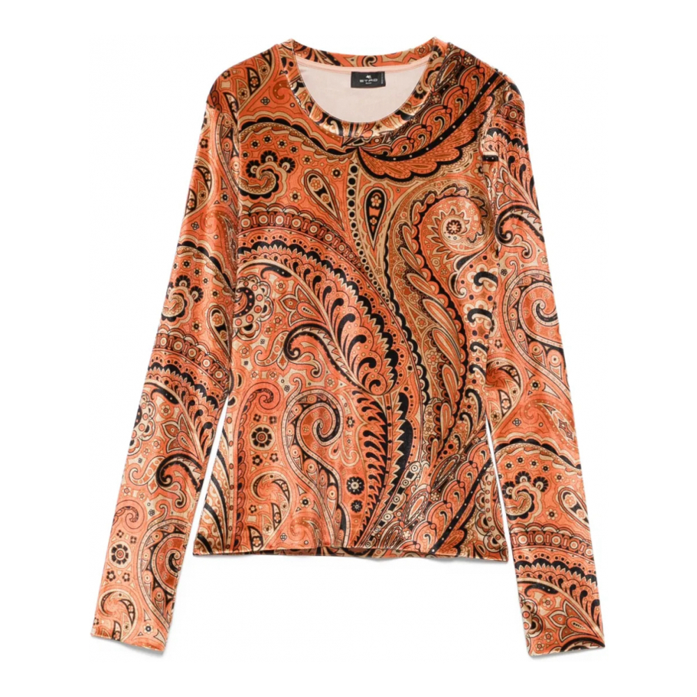 'Paisley-Print' Langärmeliges Oberteil für Damen