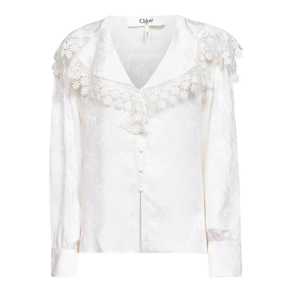 Chemise 'Floral-Lace Trimmed' pour Femmes