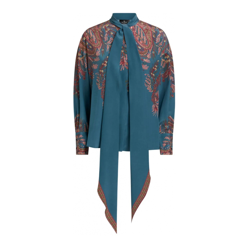 Blouse à manches longues 'Paisley-Print Tie-Neck' pour Femmes