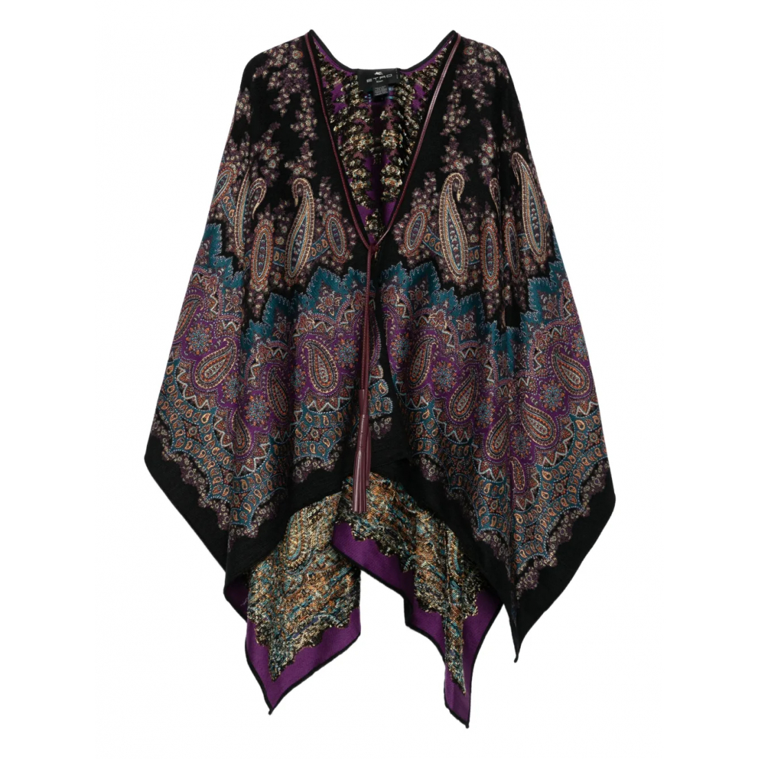 Poncho 'Paisley-Print Tasselled' pour Femmes