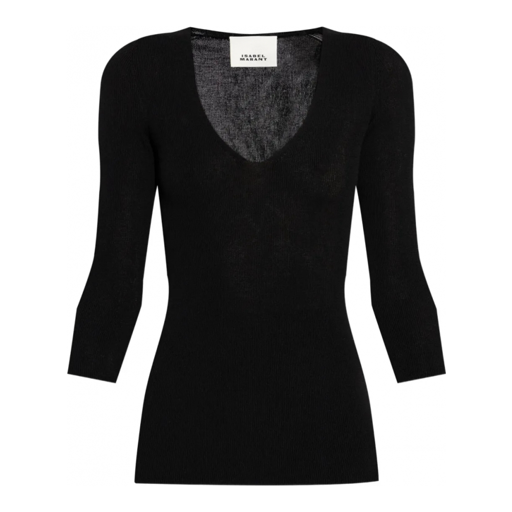 Women's 'Ribbed V-Neck' Long Sleeve top