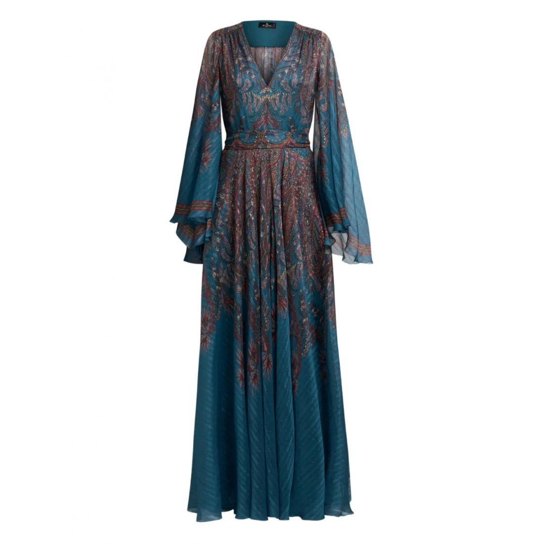 Robe maxi 'Paisley-Print Bell-Sleeve' pour Femmes