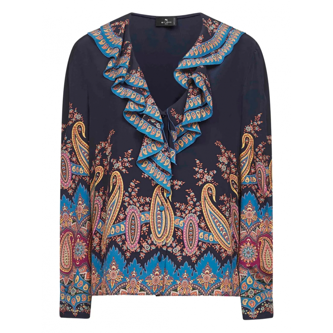 Women's 'Paisley-Print Ruffled' Long Sleeve top