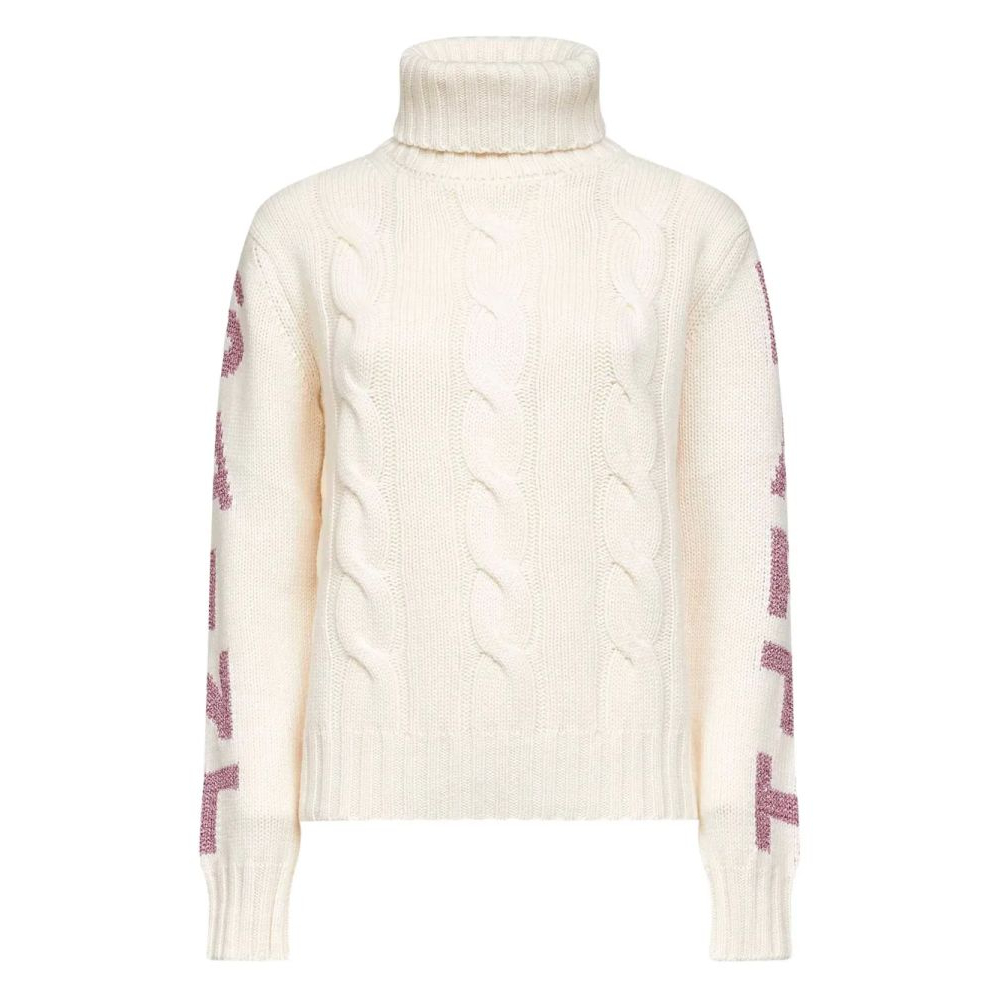 Pull 'Cable-Knit Jacquard-Lettering' pour Femmes