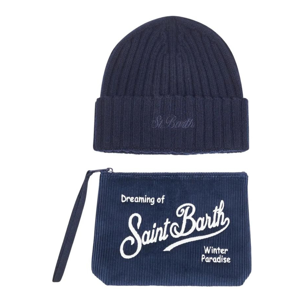 Ensemble bonnet et pochette 'Christmas Box' pour Hommes - 2 Pièces