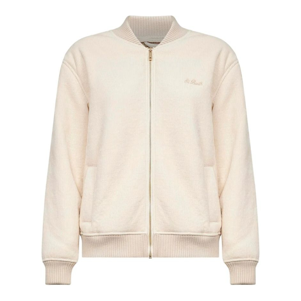 Blouson bomber 'Ribbed Embroidered' pour Femmes