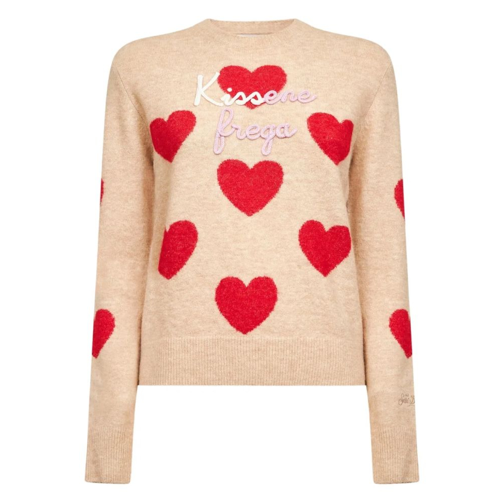 Pull 'Heart Embroidery Crewneck' pour Femmes