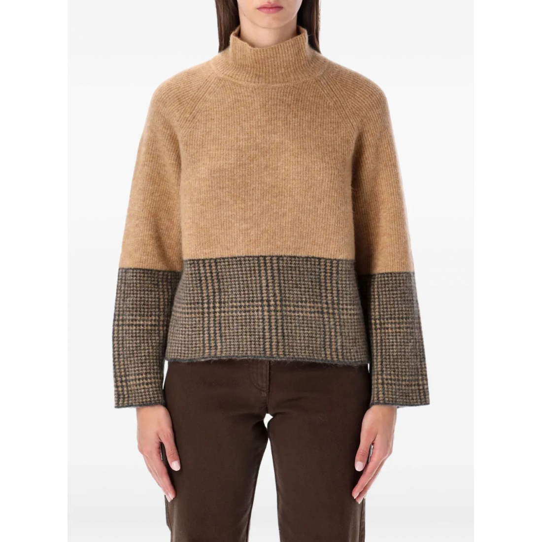 Pull à col roulé 'Check Knitwear' pour Femmes