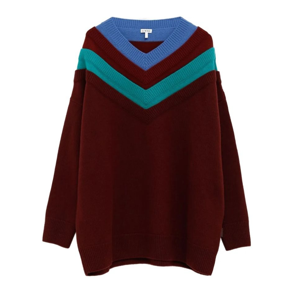 Pull 'V-Neck Striped' pour Femmes