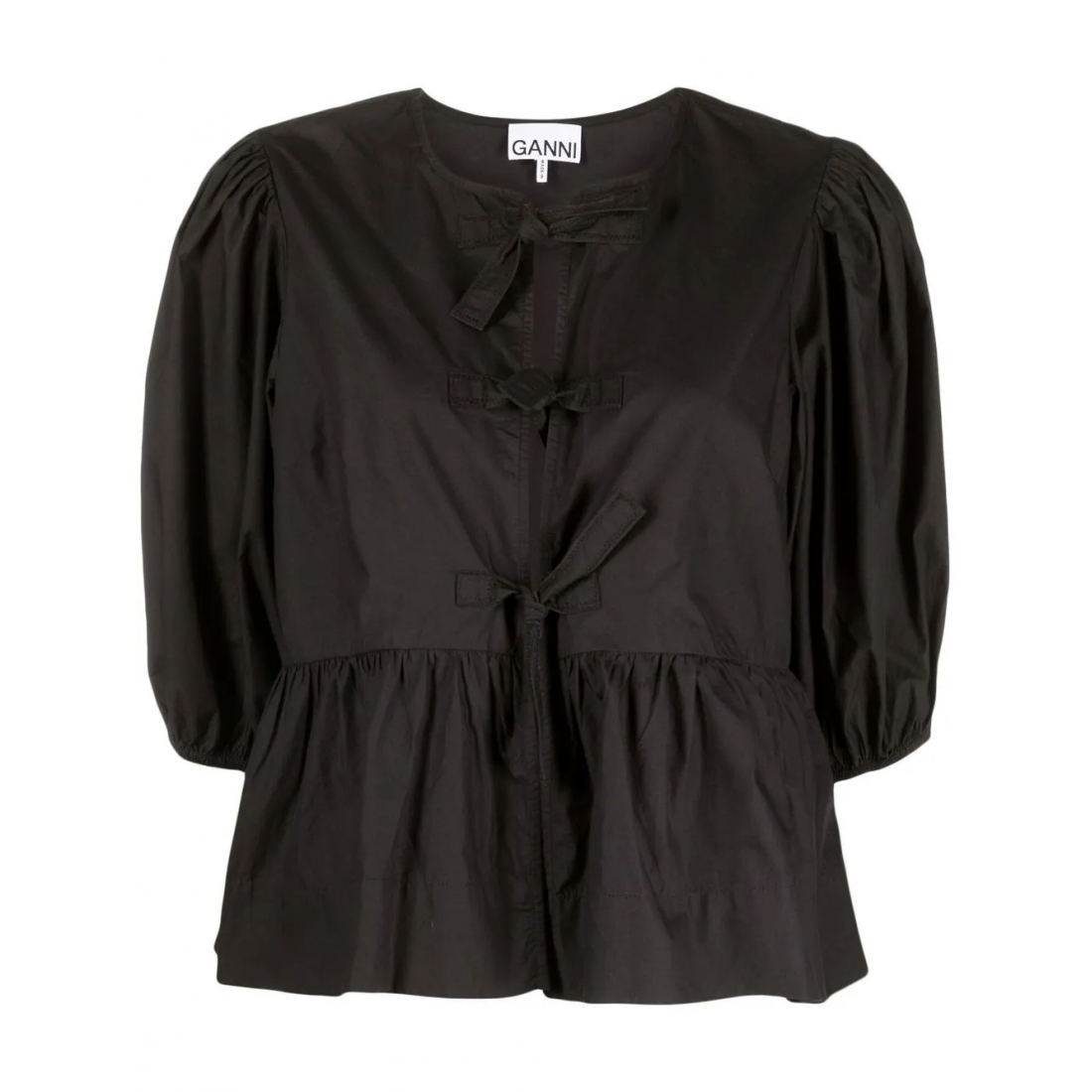 Blouse à manches courtes 'Puff-Sleeved Peplum' pour Femmes