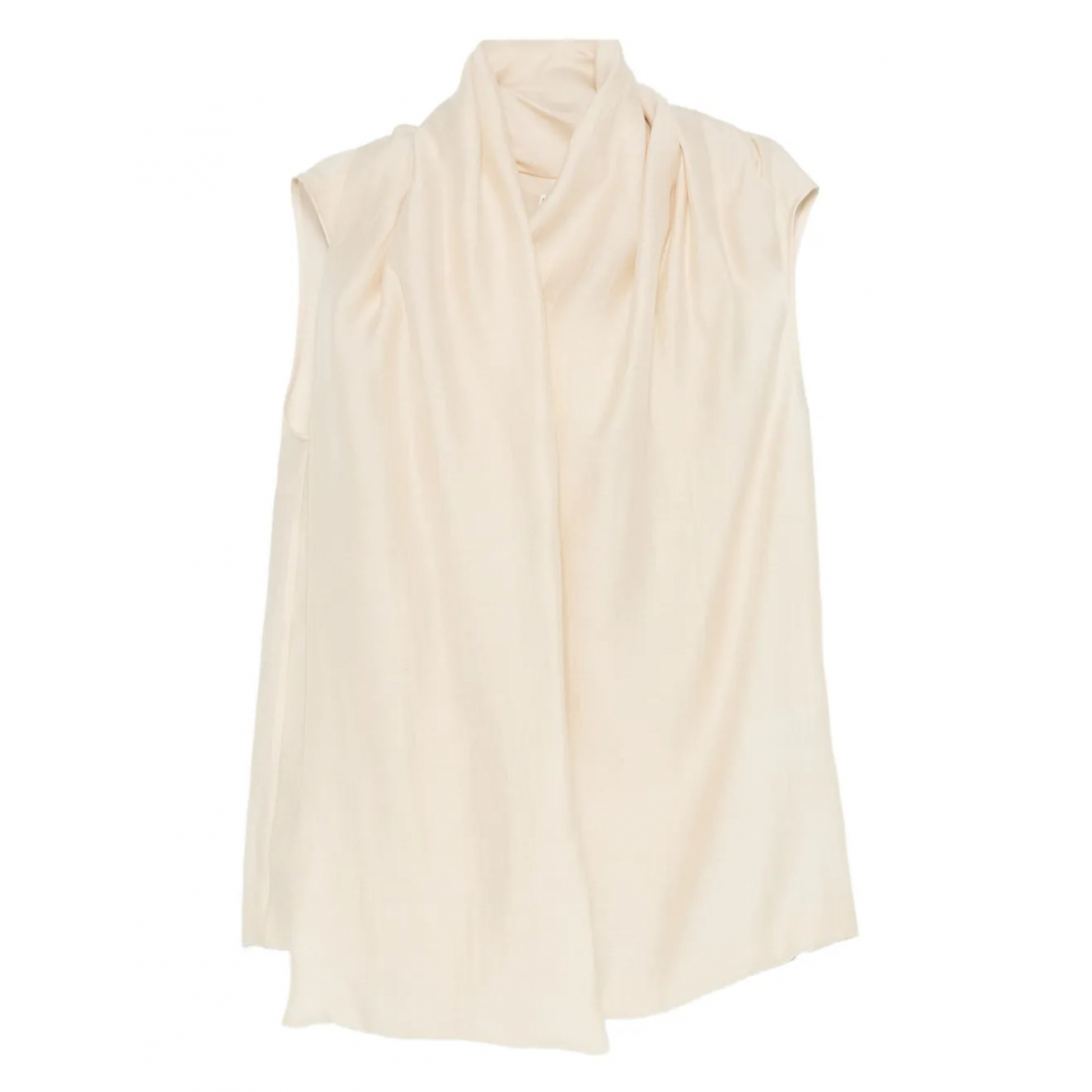 Women's 'Attached-Scarf' Sleeveless Blouse