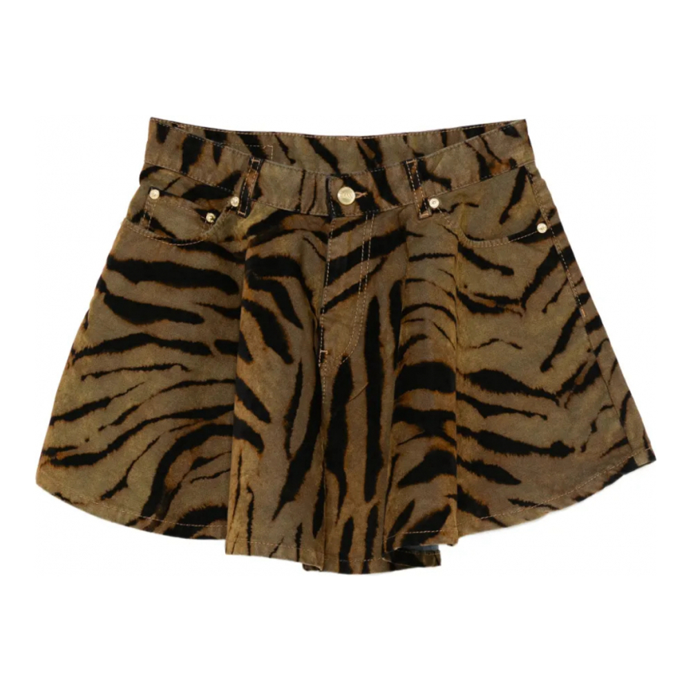 Mini Jupe 'Tiger-Print Pocket' pour Femmes