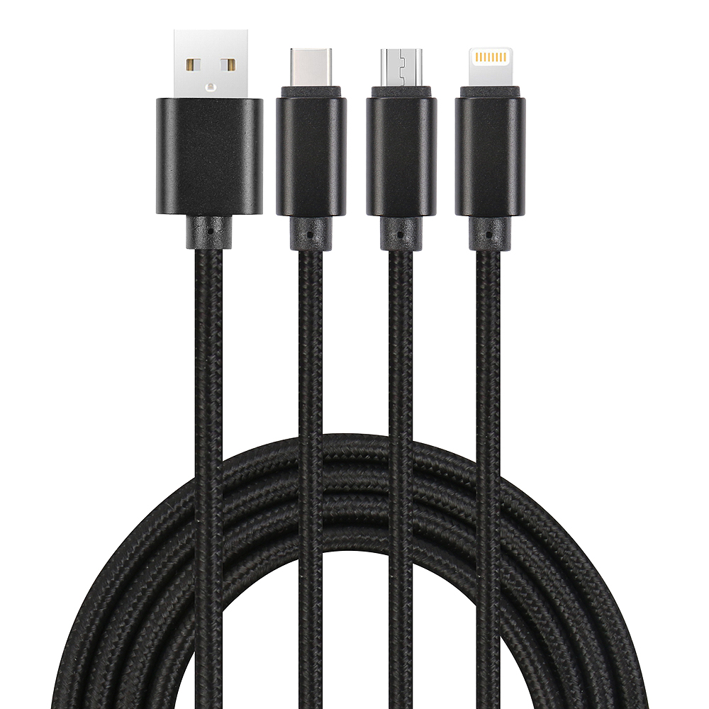 Cable 3 En 1 (Lightenning/Micro Usb/ Usb-C)