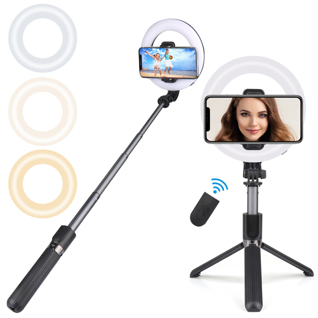 Leuchtendes Selfie mit Fernbedienung