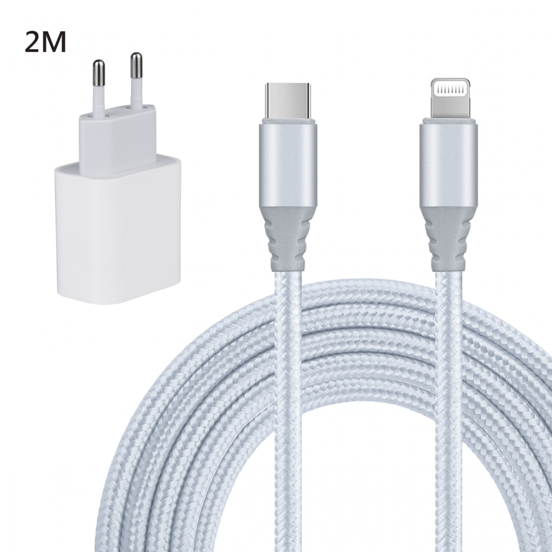 Pack Chargeur Secteur Universel + Cable Usb-C Vers Lightening 2 Mètres