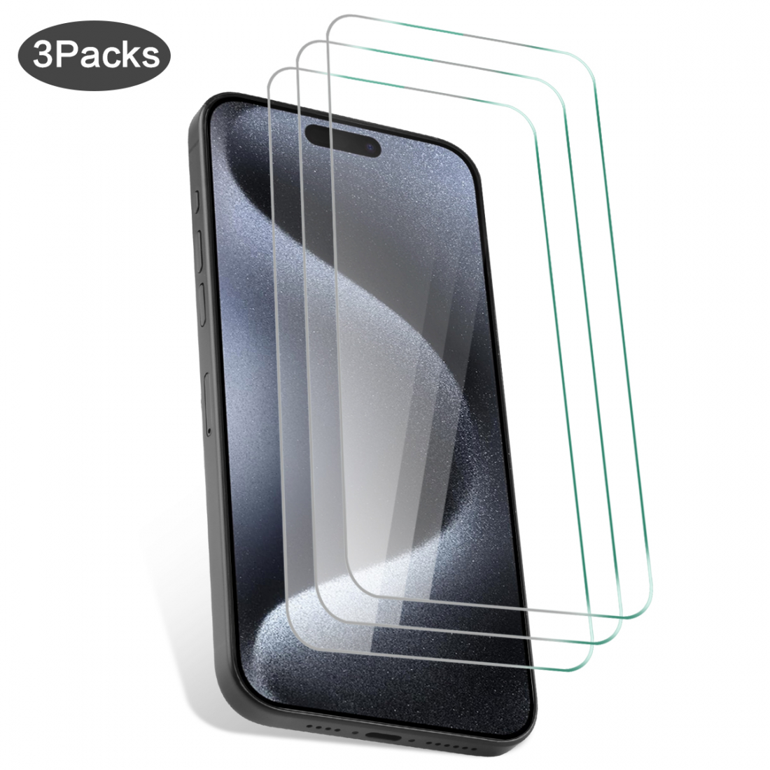 3er-Pack Panzerglas für iPhone 15 Pro Max