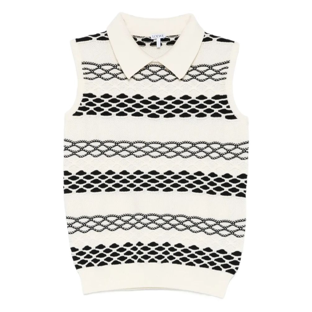 Haut sans manches 'Spread-Collar Pattern' pour Femmes