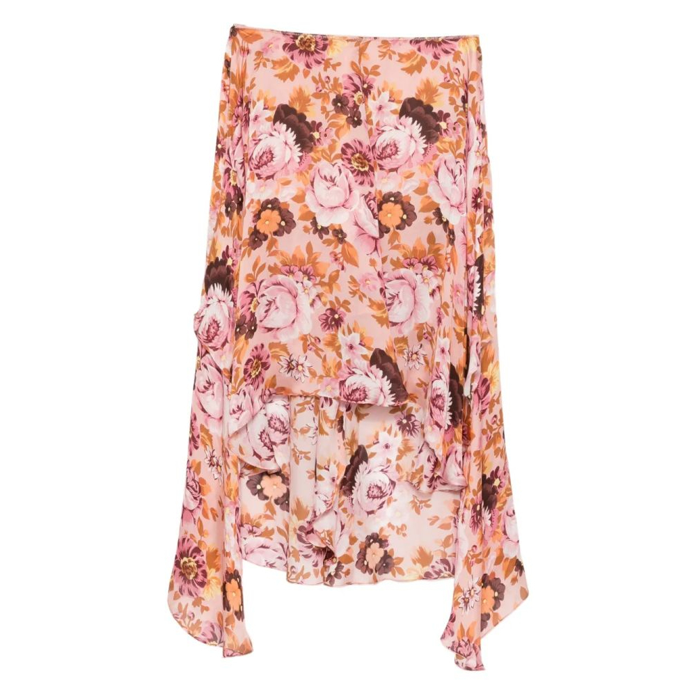 Jupe Midi 'Floral-Print Ruffled' pour Femmes