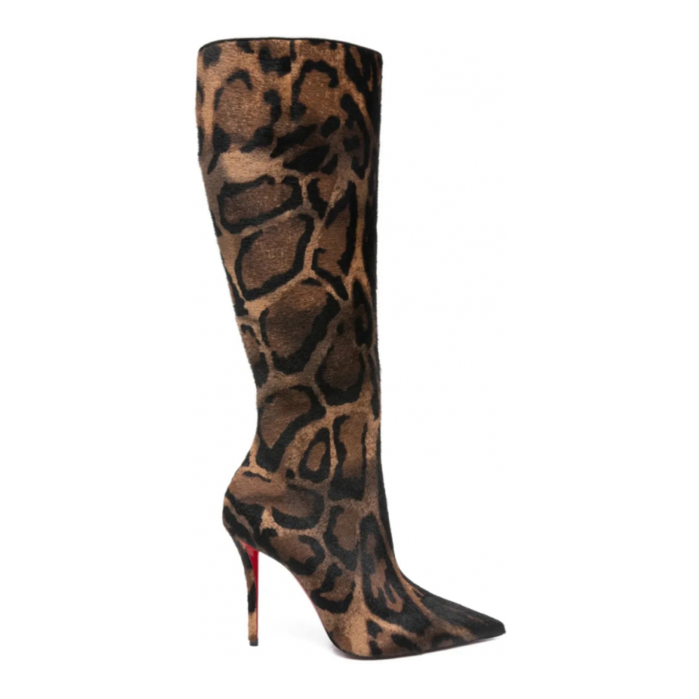 Women's 'Miss Z Pointed Animal Print' Long Boots
