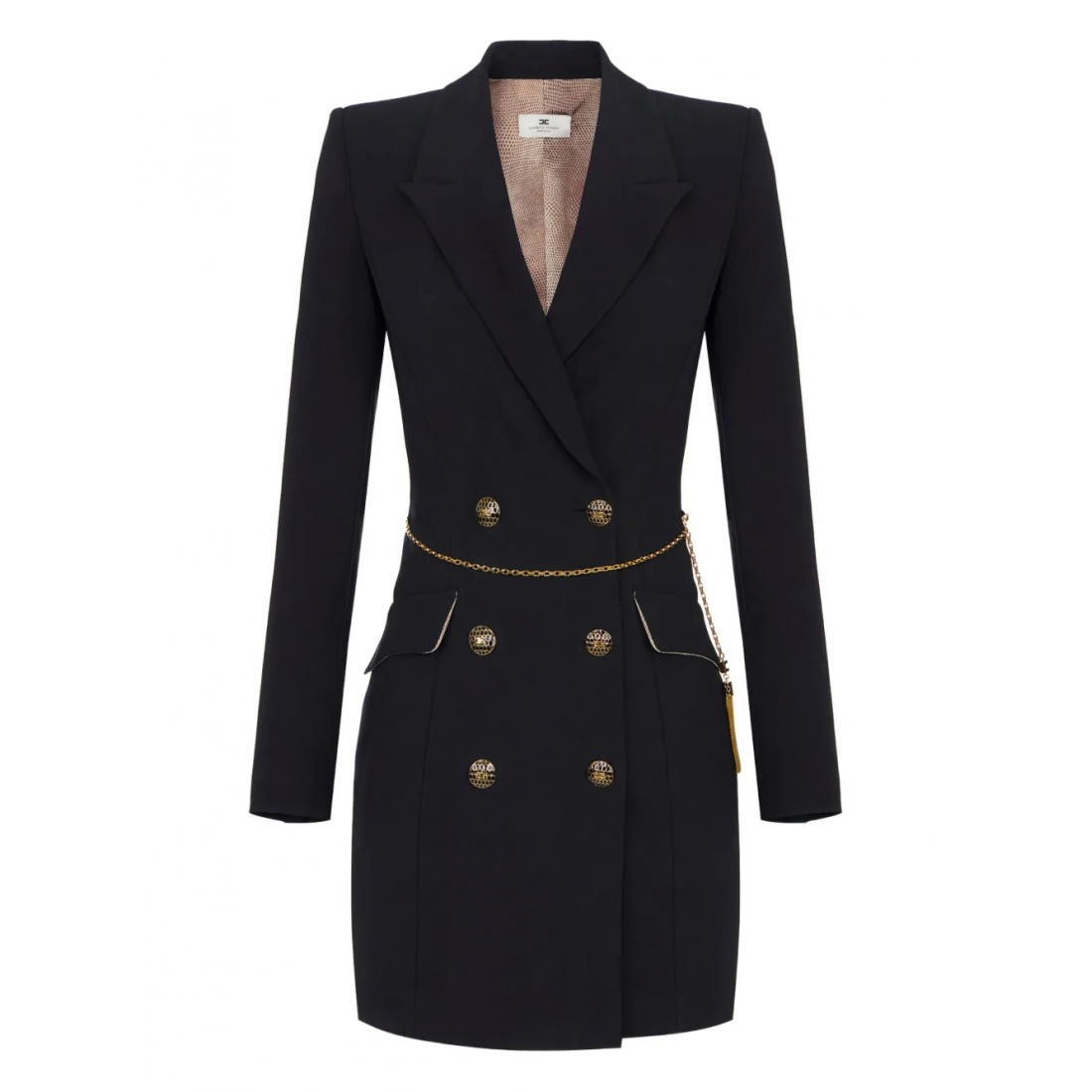 Robe à manches longues 'Chain-Embellished Double-Breasted' pour Femmes