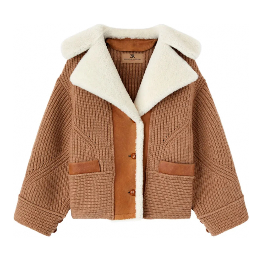 Veste 'Shearling Panelled-Knit' pour Femmes