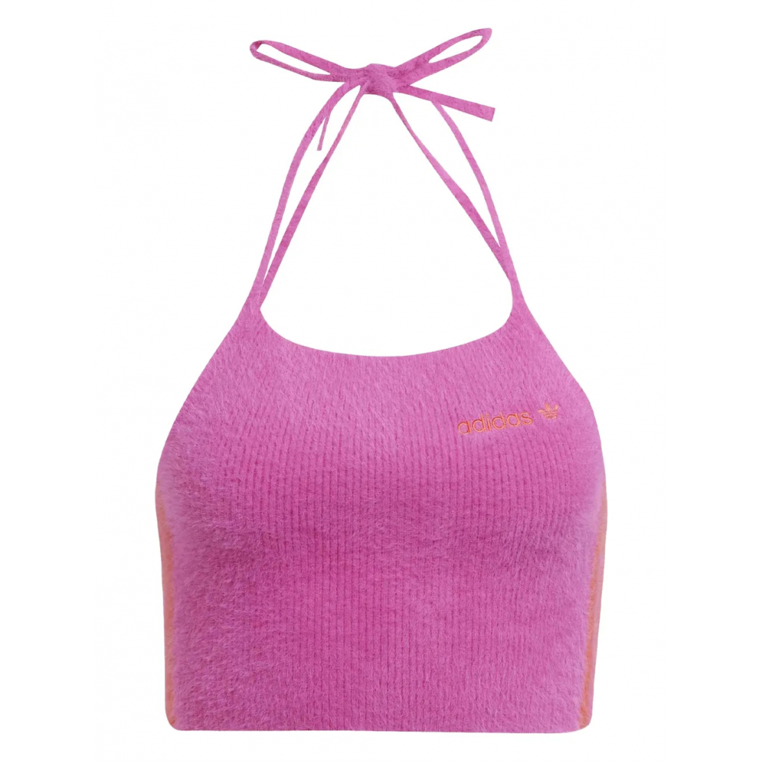 Crop Top 'Halter Fluffy-Knit' pour Femmes